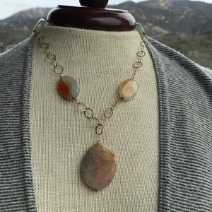 Natural stone statement necklace.